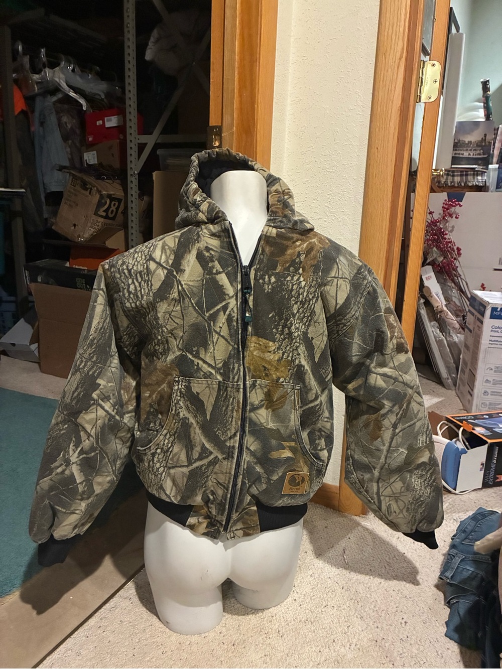 Big Kids Berne Camo Hooded  Jacket